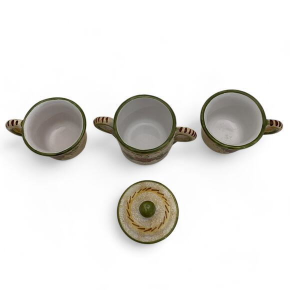 Deruta Italy Espresso Demitasse Serving Set Two Cups Sugar Bowl Tray Italian - Picture 6 of 10